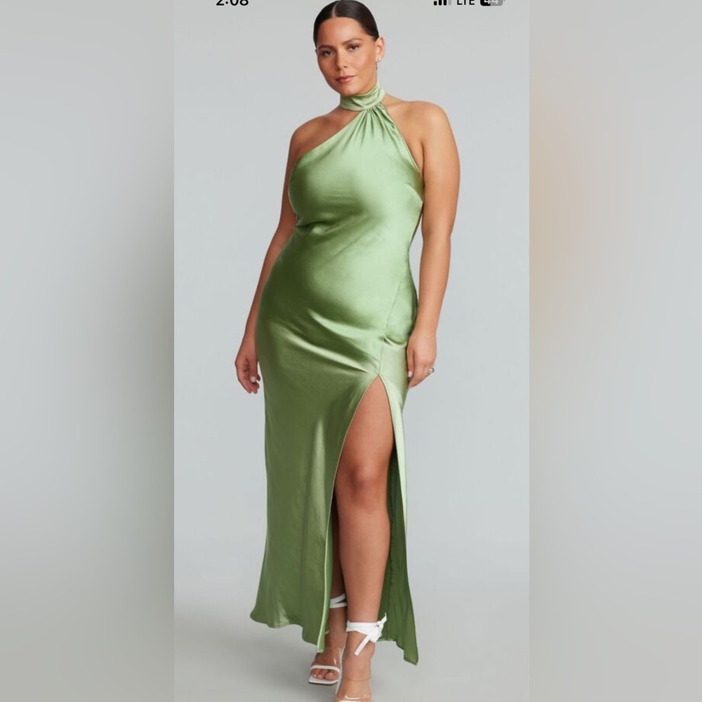 Green Satin Dress